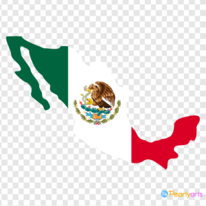 FREE Mexico Flag Map Clipart WM | Pearly Arts