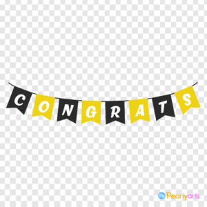 FREE Congrats Banner Clipart WM | Pearly Arts | PNG file with no background. Free for commercial and private use. NO attribution.