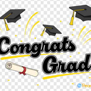 FREE Congrats Grad Clipart WM | Pearly Arts | PNG file with no background. Free for commercial and private use. NO attribution.