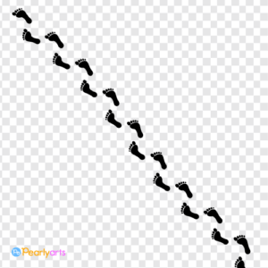 FREE Footsteps Clipart Black WM | Pearly Arts | PNG file with no background. Free for commercial and private use. NO attribution.