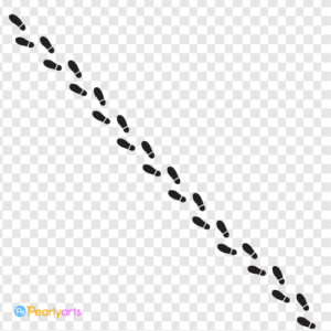 FREE Shoe Print Trail Clipart WM | Pearly Arts | PNG file with no background. Free for commercial and private use. NO attribution.