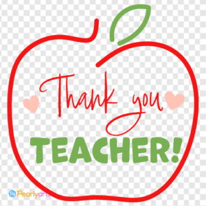 FREE Thank you Teacher Clipart WM | Pearly Arts | PNG file with no background. Free for commercial and private use. NO attribution.
