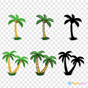 FREE Tropical Palm Tree Clipart Collection WM | Pearly Arts
