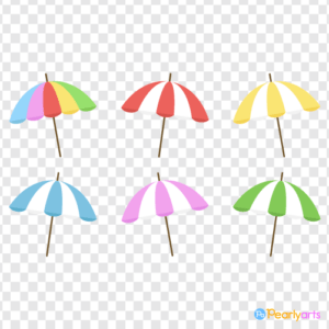 FREE Beach Umbrella Clipart Collection WM | Pearly Arts